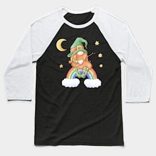 Adorable Irish Gnome sitting on a rainbow for St. Patrick's Day. Baseball T-Shirt